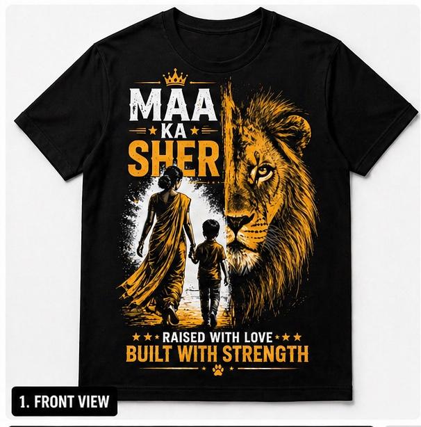 Maa ka Sher - Premium Graphic Statement T-Shirt