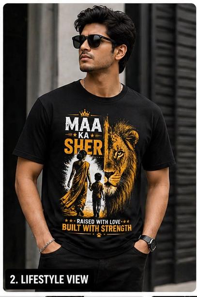 Maa ka Sher - Premium Graphic Statement T-Shirt