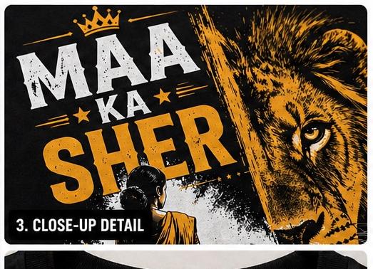Maa ka Sher - Premium Graphic Statement T-Shirt